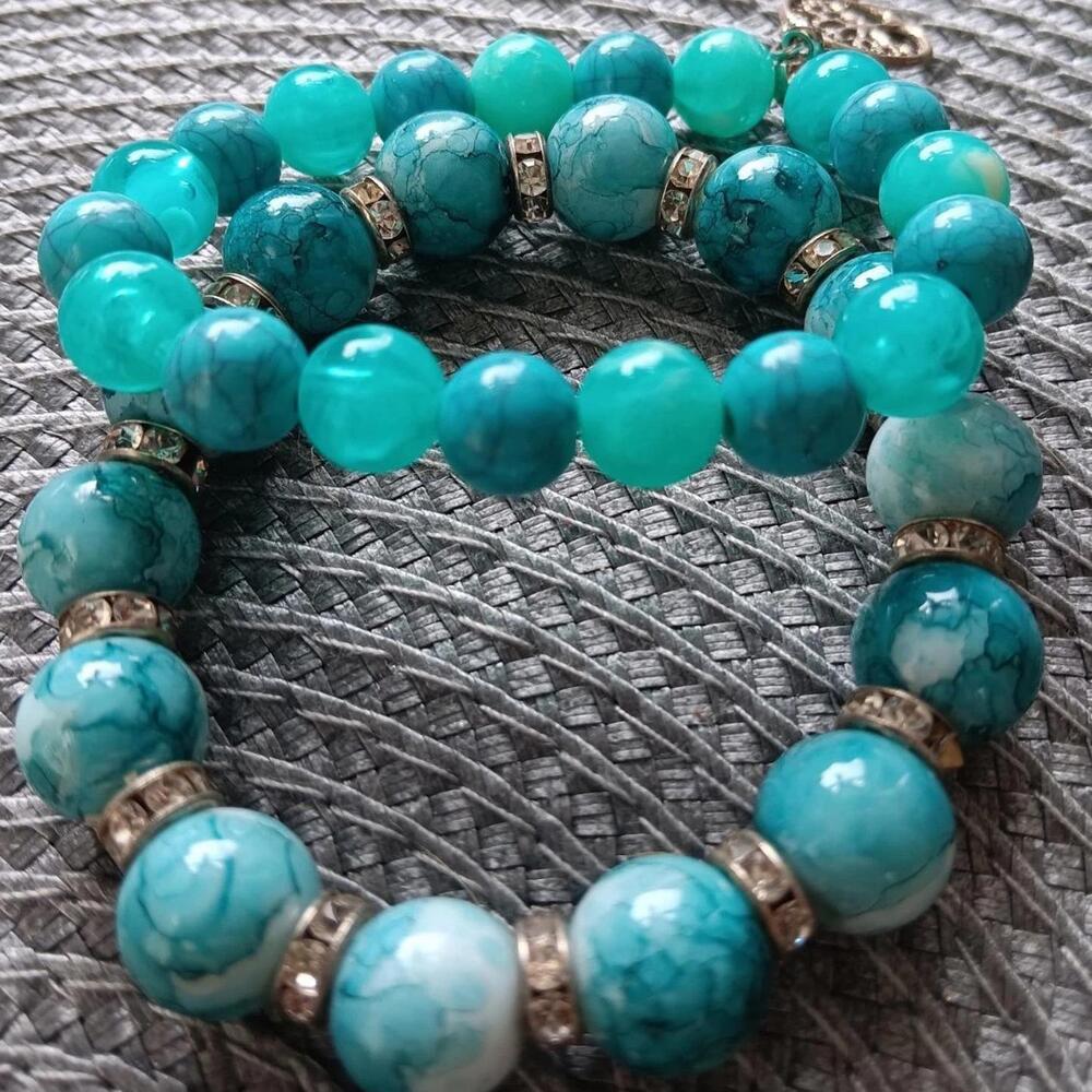 Ruby Rd. Blue Earrings & 2 Blue Bead Stretch Bracelets - Picture 8 of 9